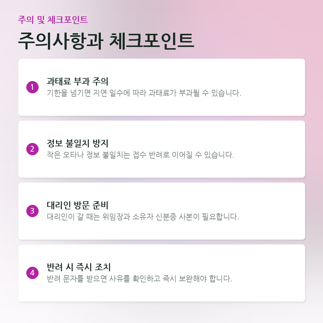 주의사항과 체크포인트 요약 카드
