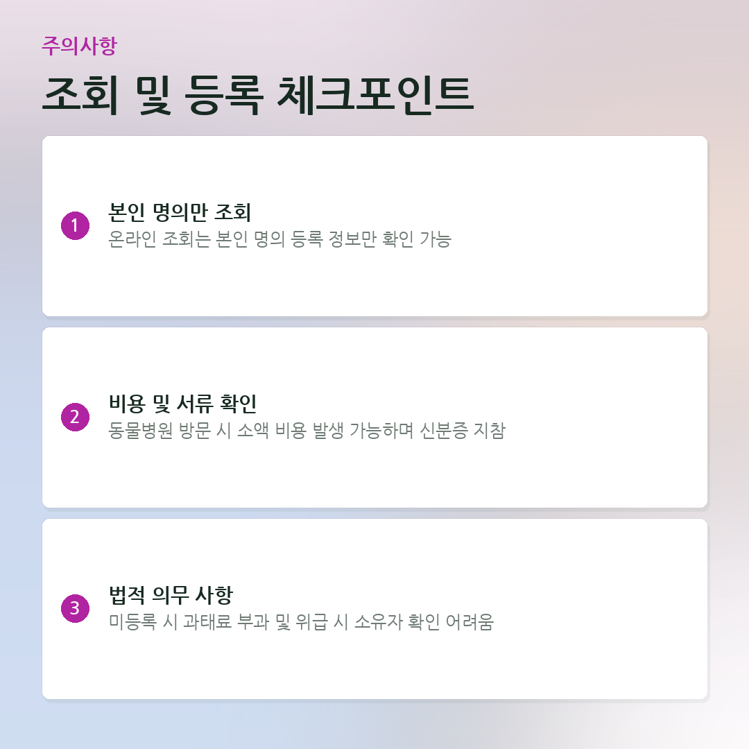 조회 및 등록 체크포인트 요약 카드