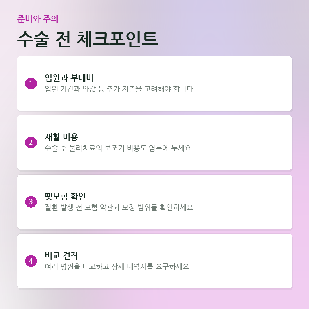 수술 전 체크포인트 요약 카드