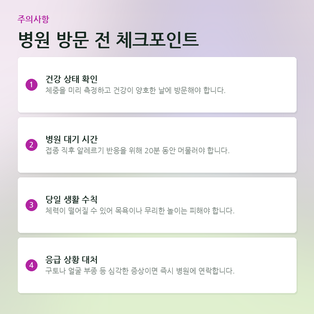 병원 방문 전 체크포인트 요약 카드