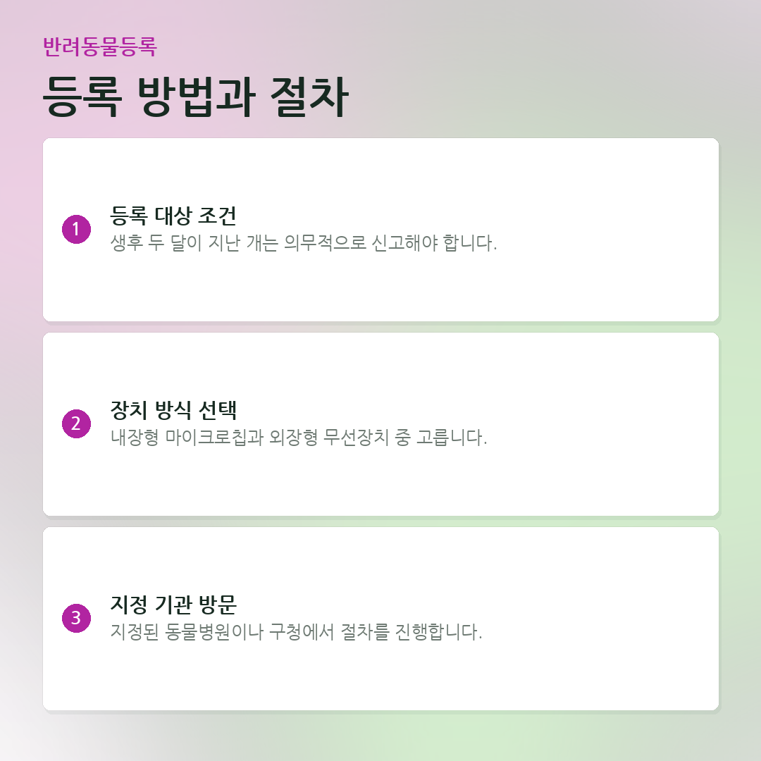 등록 방법과 절차 요약 카드