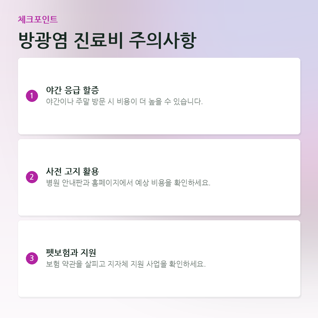 방광염 진료비 주의사항 요약 카드