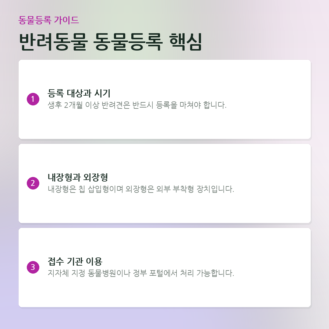 반려동물 동물등록 핵심 요약 카드