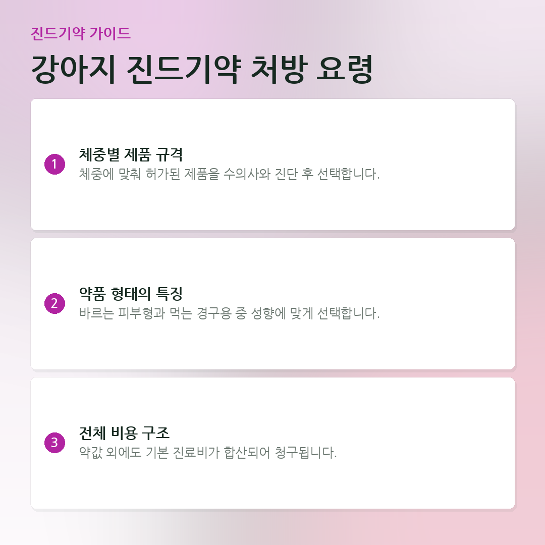 강아지 진드기약 처방 요령 요약 카드