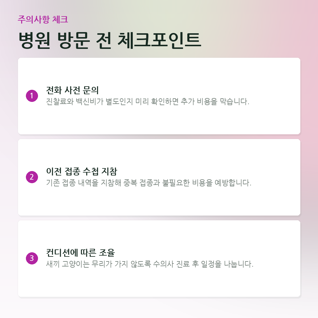병원 방문 전 체크포인트 요약 카드