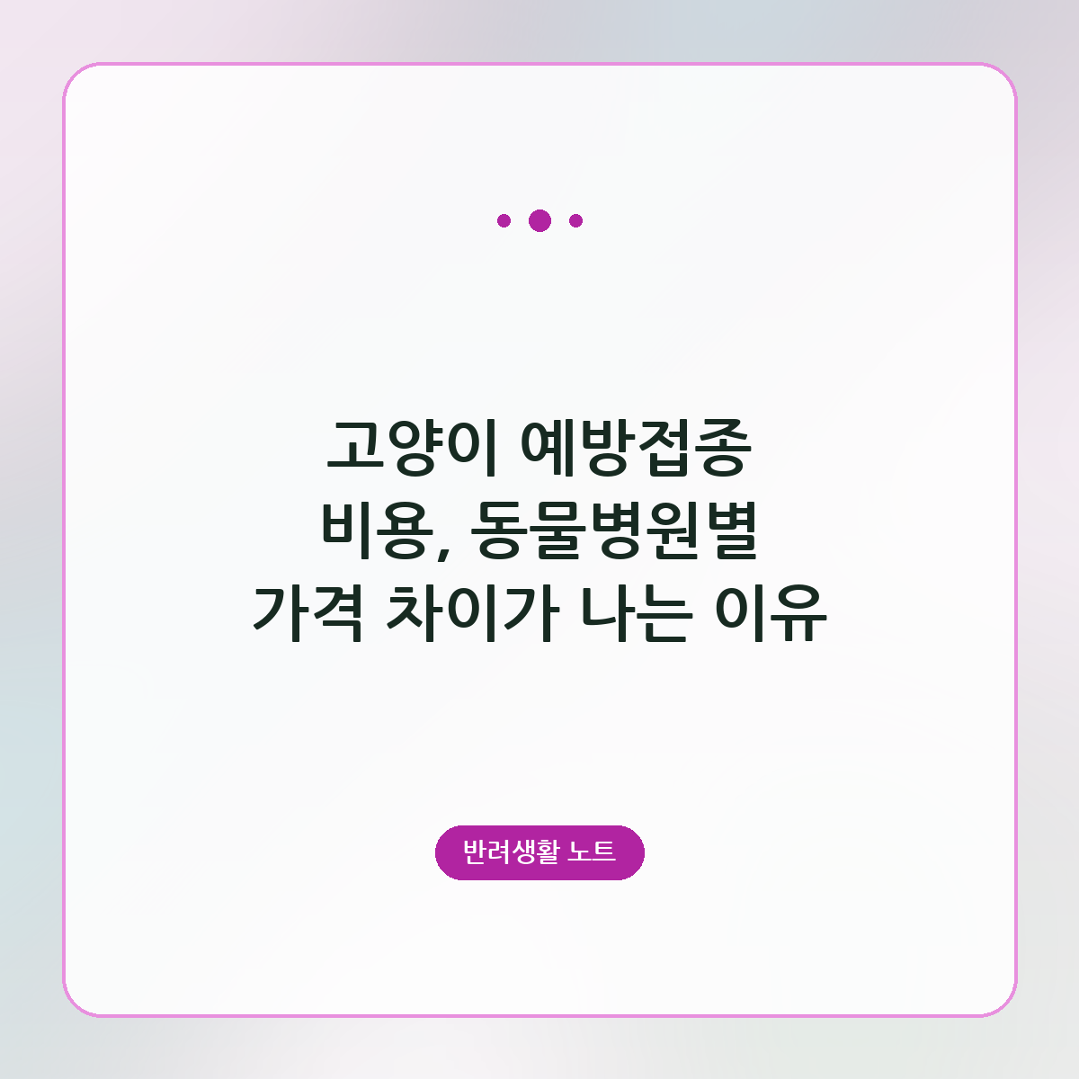고양이 예방접종 비용, 동물병원별 가격 차이가 나는 이유
