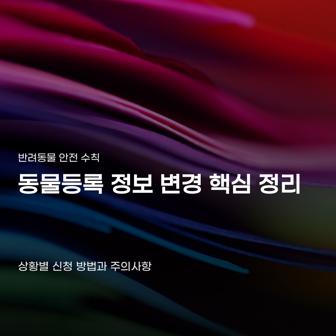 이사 후 알아두어야 할 동물등록 정보 변경 방법